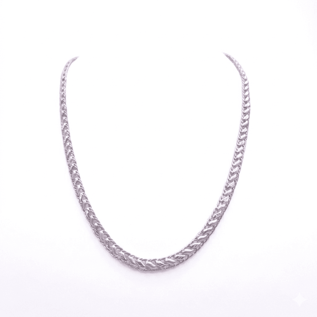 Premium 92.5 sterling silver braided chain with a thick woven design(C-B30)