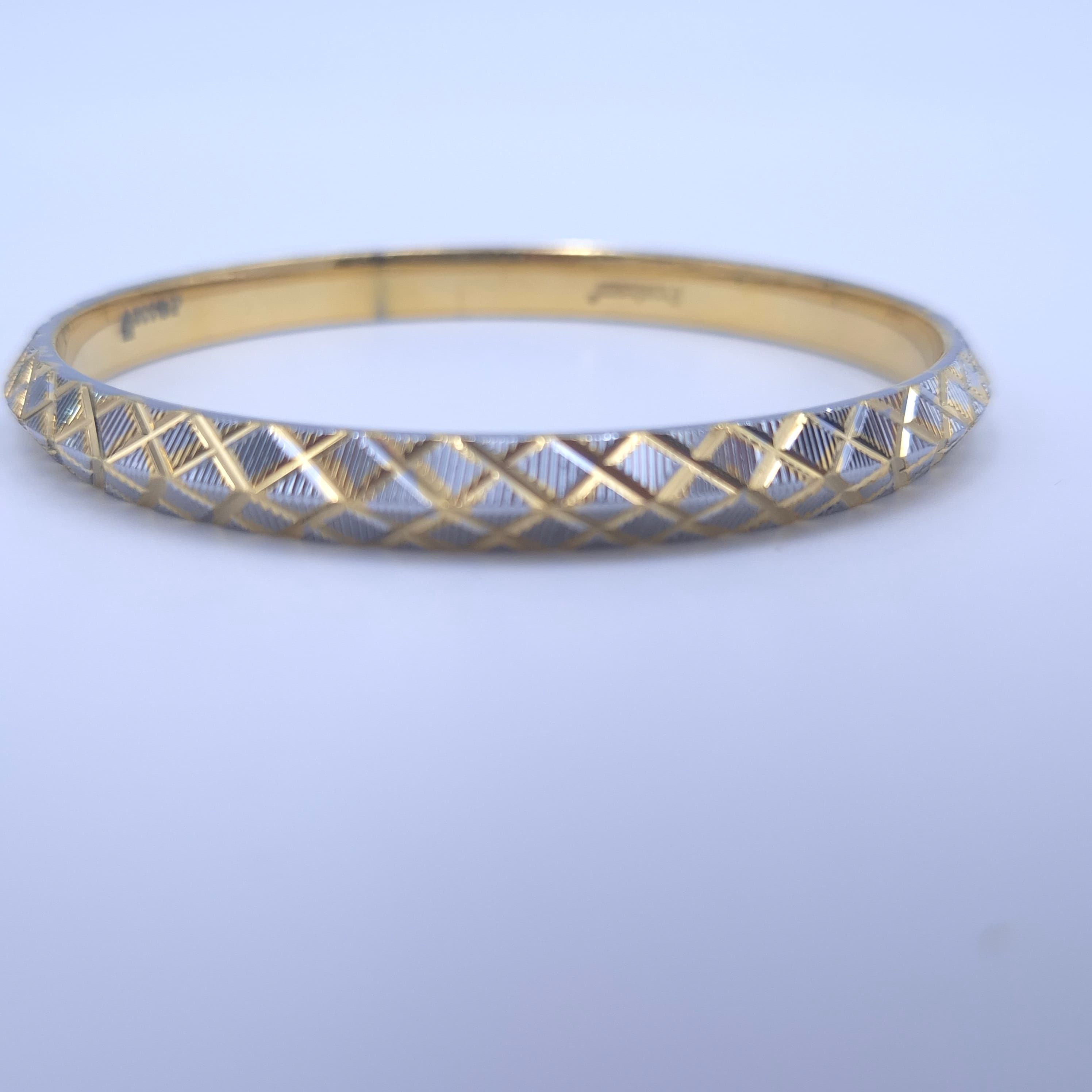 Royal Lattice Dual-Tone Silver Kada (HMSK35)