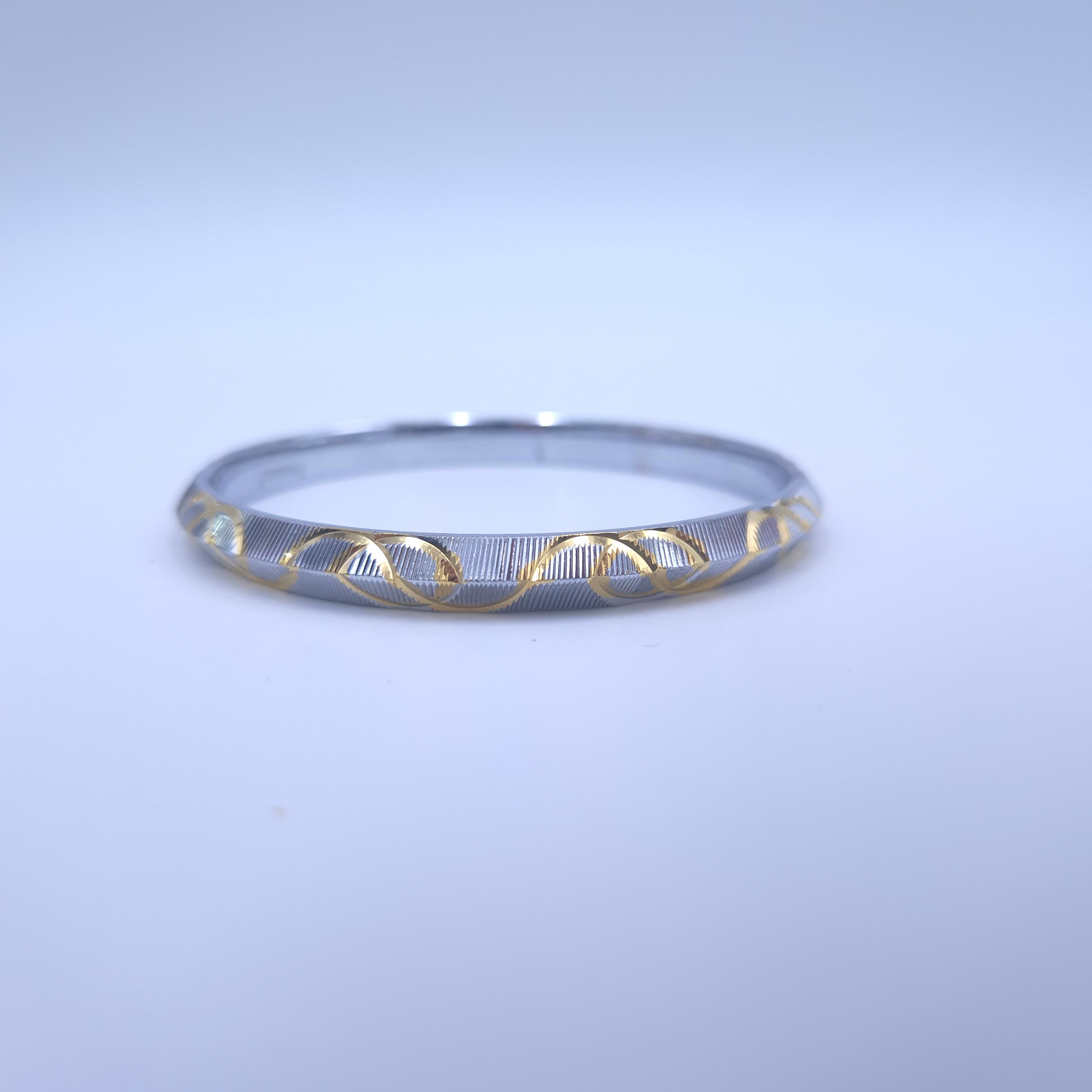 Dual Tone Wave Design Silver Kada KMSK18