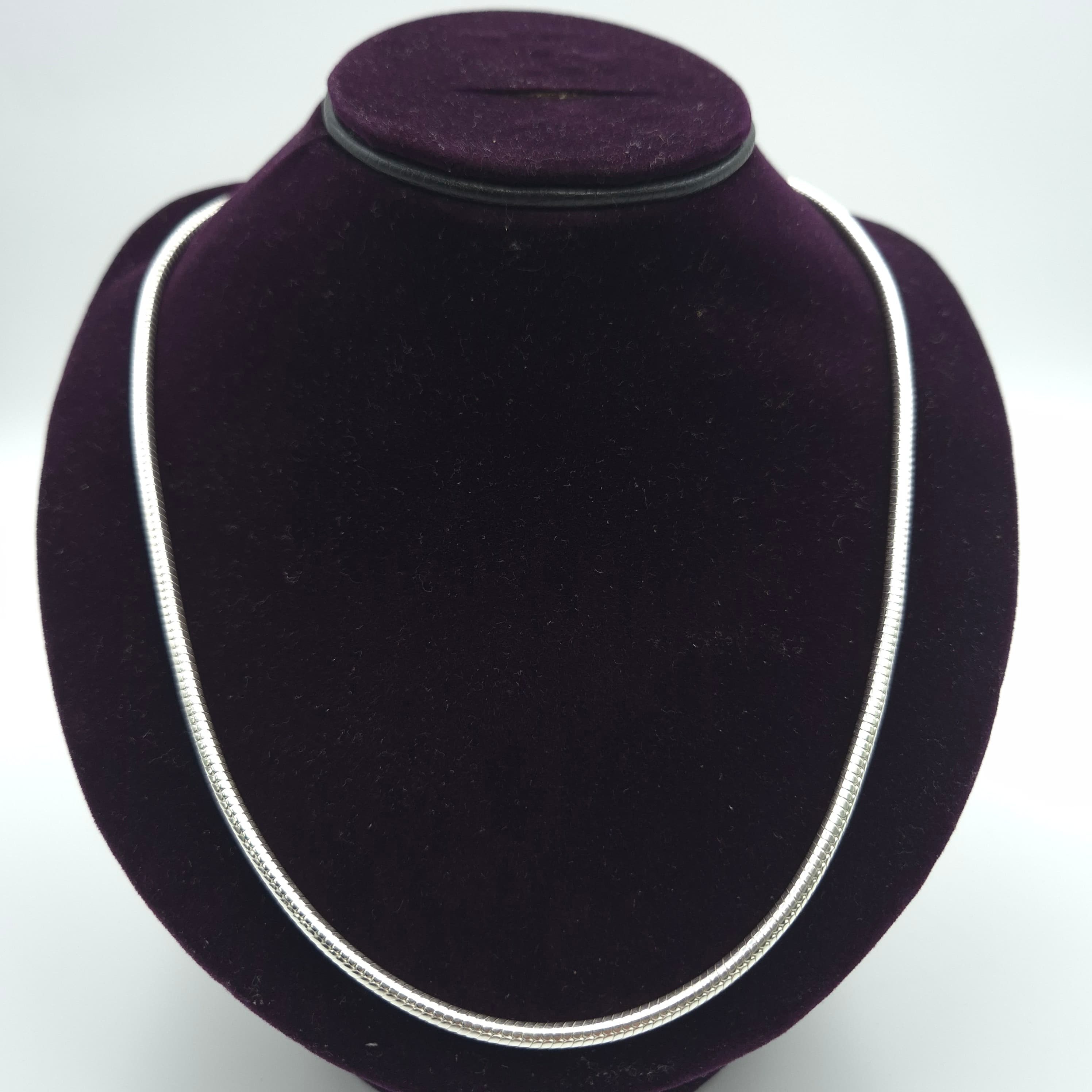 Sleek Snake Chain Oxidized Silver Necklace (CSG91)